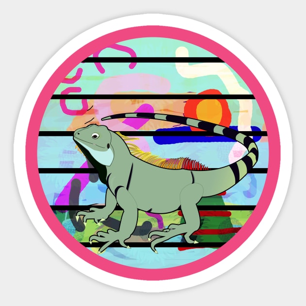 Iguana Sticker by momomoma